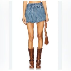 NWT we the free people Madison Ave denim mini skirt sz 31 wandering eyes 29 30